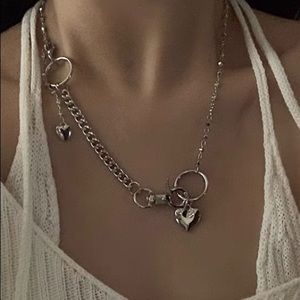 💎Stainless Steel Silver toned Necklace Chain Heart